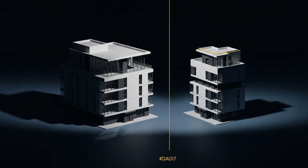 Frazionamento immobiliare vs flipping immobiliare: confronto visivo tra le due strategie di investimento immobiliare