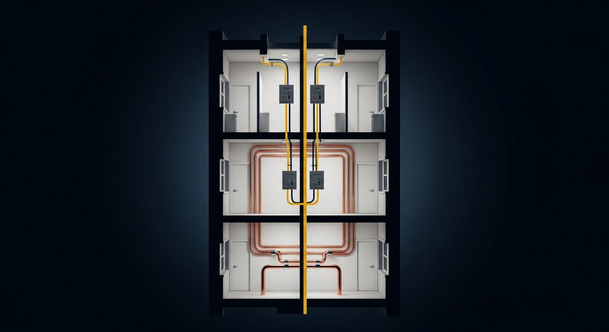 Impianti separati nel frazionamento immobiliare: schema elettrico, idraulico e gas per unità autonome