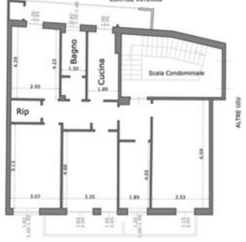 Planimetria prima del frazionamento, Via Armenise 7 Bari