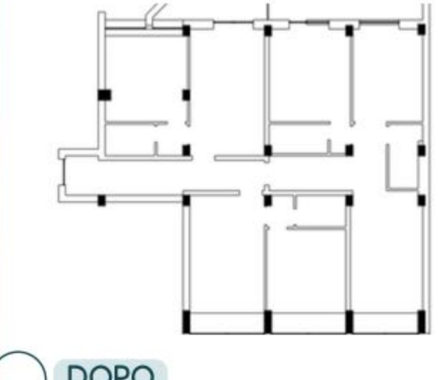 Planimetria dopo il frazionamento in 3 unità, Via Melo da Bari 71 Bari